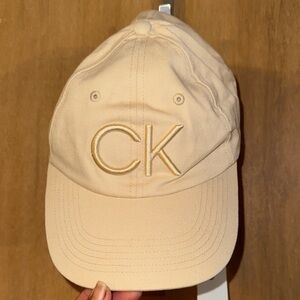 NWT Calvin Klein Raised Embroidered CK Logo Baseball Adjustable Cap
